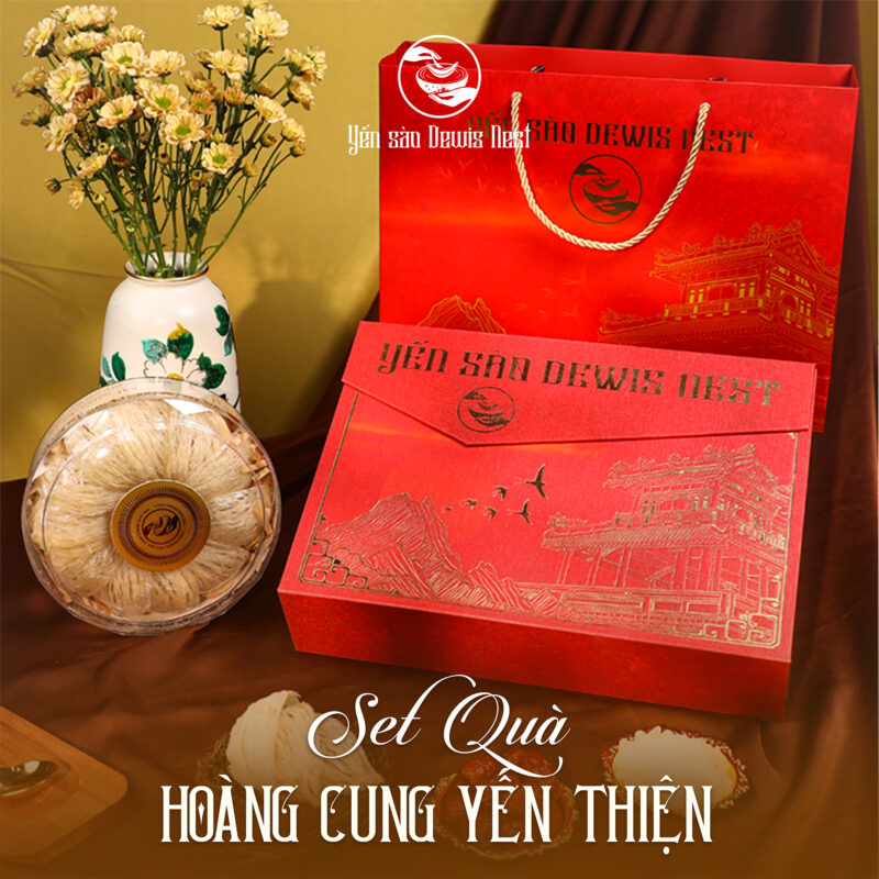 Hộp Quà Hoàng Cung Yến Thiện ( Màu đỏ)- Yến Sào Dewis Nest Nguyên Chất