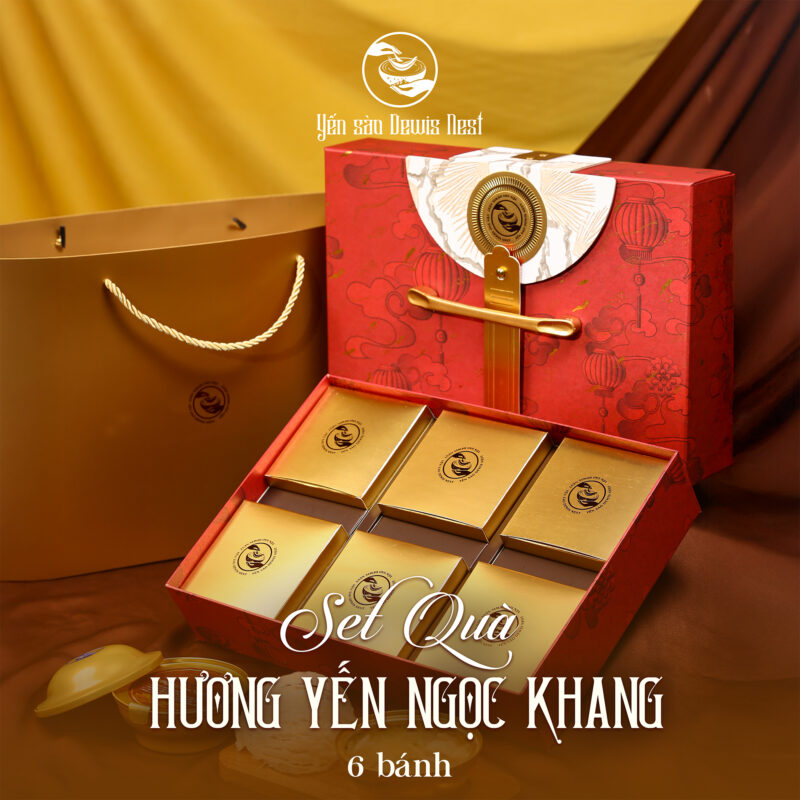 Hộp Quà Trung Thu Hương Yến Ngọc Khang – 6 Bánh Trung Thu Healthy Dewis Nest